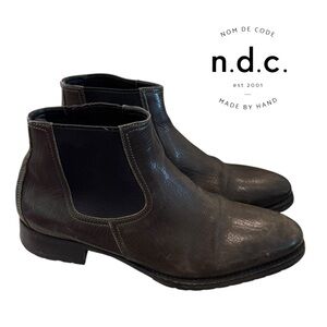N.D.C. Made By Hand Hera Brown Leather Chelsea Ankle Boots Booties 37.5
